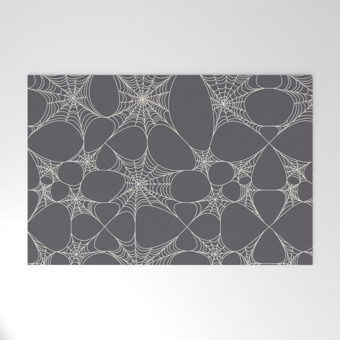 Spiderweb Pattern in Black Welcome Mat