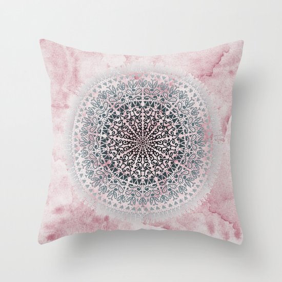 ICELAND MANDALA IN PINK Throw Pillow