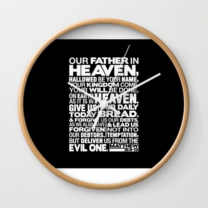 Matthew 6:9-13 Our Father in Heaven Wall Clock