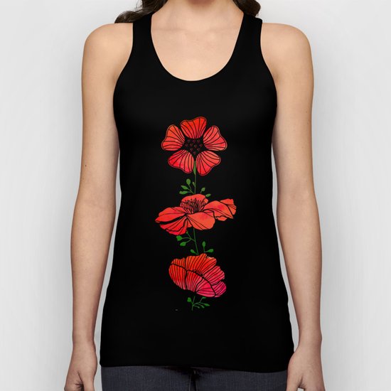 Hanging Poppy Garland Unisex Tank Top