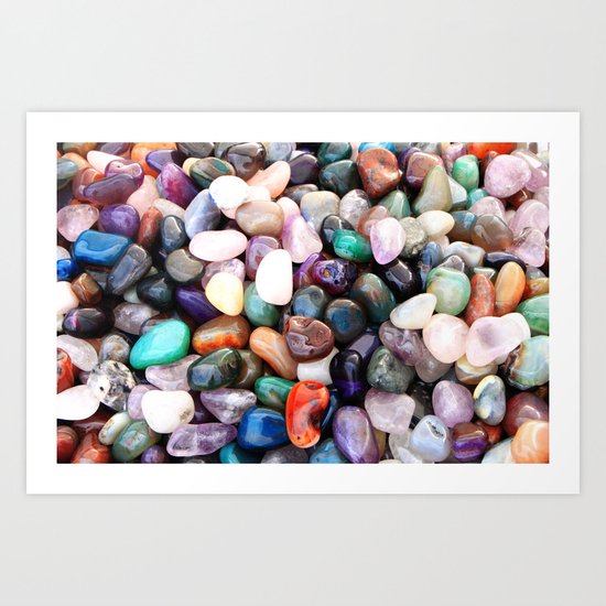 Polished Coloured Gemstones Art Print