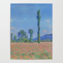 Poppy Field, Giverny (1890–1891) by Claude Monet Poster