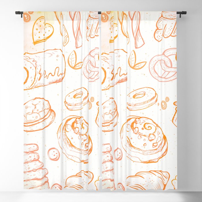 Pastry Bread Pattern Blackout Curtain