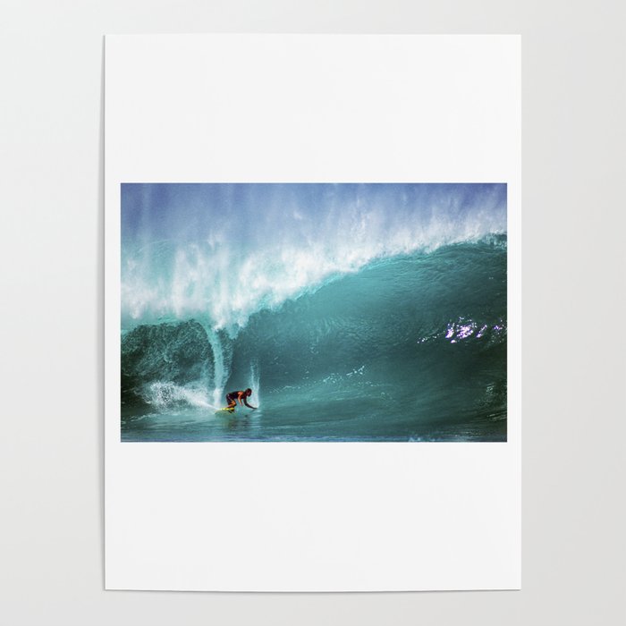 Gerry Lopez, surfing on the North Shore Poster by John