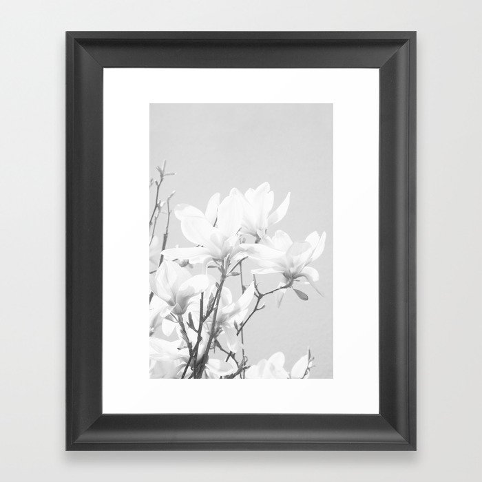 Magnolias Black & White #1 #wall #art #society6 Framed Art Print