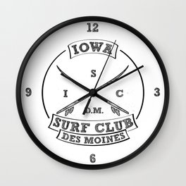 Iowa Surf Club Wall Clock