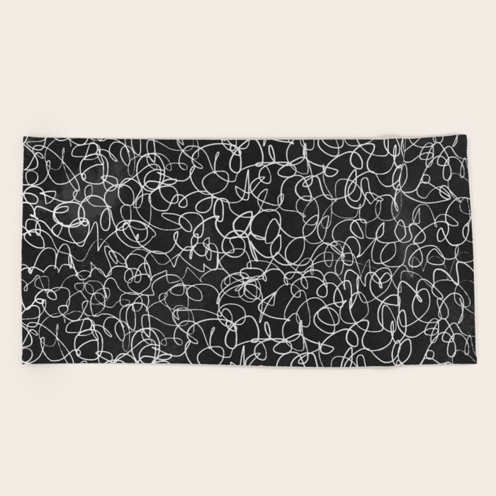 Onyx: Mid Century Abstract Art Beach Towel