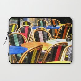 Paris Cafe Colorful Chairs and Tables Laptop Sleeve