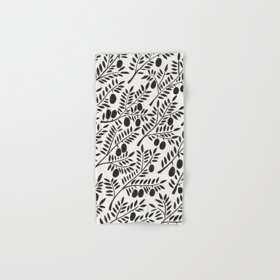 Black Olive Branches Hand & Bath Towel