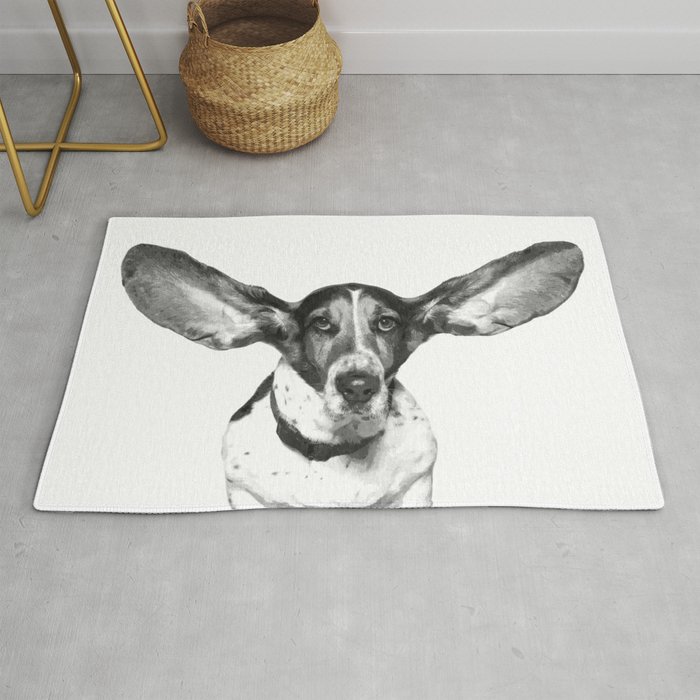 Black and White Dog Ears Rug