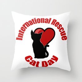 International Rescue Cat Day Throw Pillow