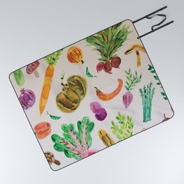 watercolor veggie market Picnic Blanket
