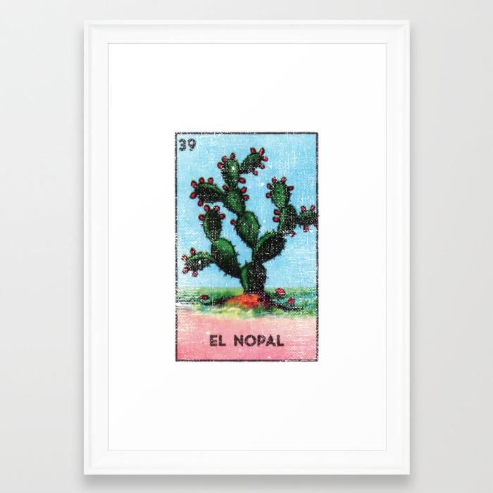 El Nopal Mexican Loteria Bingo Card Framed Art Print By Casadeloteria Society6 39 el nopal (the cactus). society6