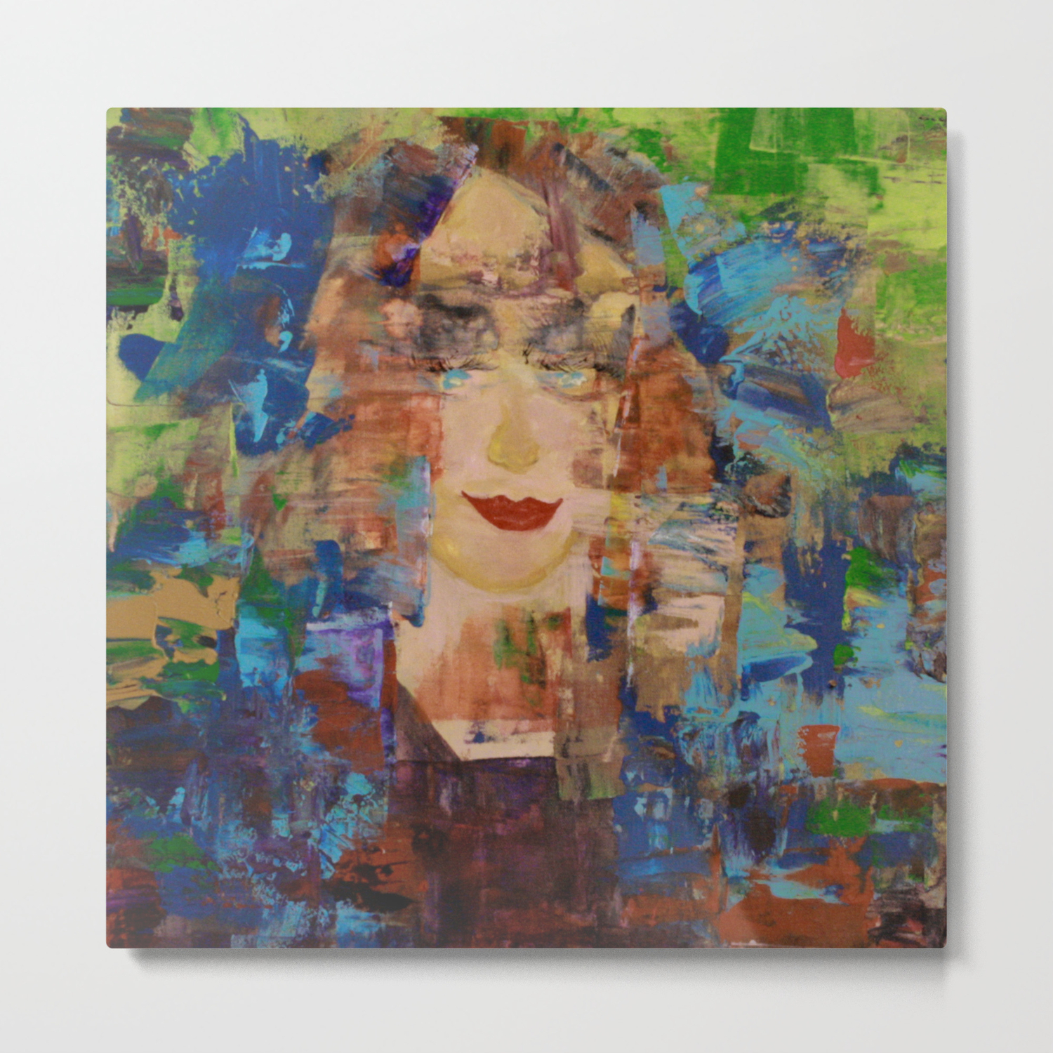 Mona Lima Abstract Acrylic Painting Of A Woman Metal Print By