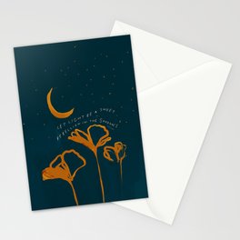 "Let Light Be A Sweet Rebellion In The Shadows" Stationery Card
