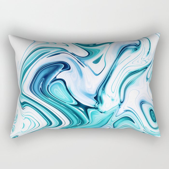 Liquid Marble - aqua & blues Rectangular Pillow by Dominique Vari ...