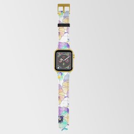 Floral pattern with pansies Apple Watch Band