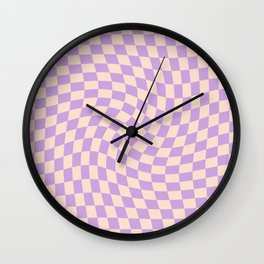 Check V - Lilac Twist — Checkerboard Print Wall Clock