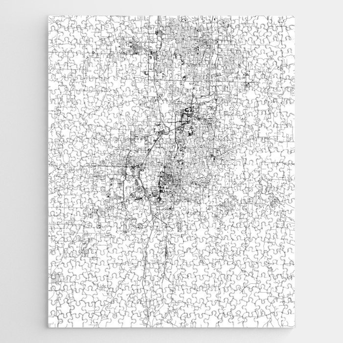 Fayetteville White Map Jigsaw Puzzle