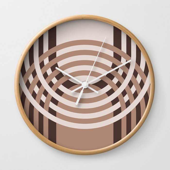 Chocolate + Cocoa Arches Composition Wall Clock