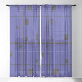 Royal Blue Puzzle Sheer Curtain