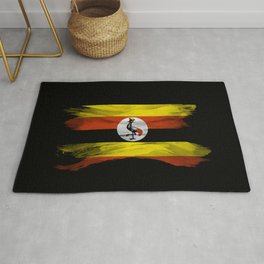 Uganda flag brush stroke, national flag Area & Throw Rug