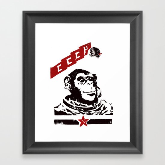 Soviet Space Monkey Framed Art Print