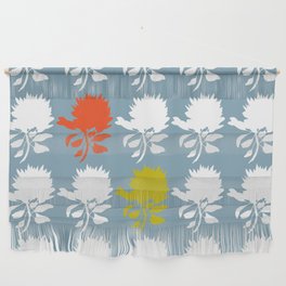 Protea Silhouettes on Teal Wall Hanging