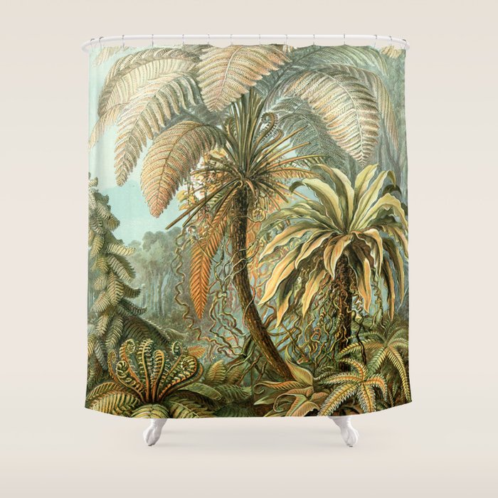 Vintage Tropical Palm Shower Curtain by Liviana Society6
