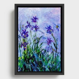 Monet "Lilac Irises" Framed Canvas