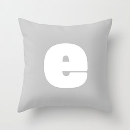 e (White & Gray Letter) Throw Pillow