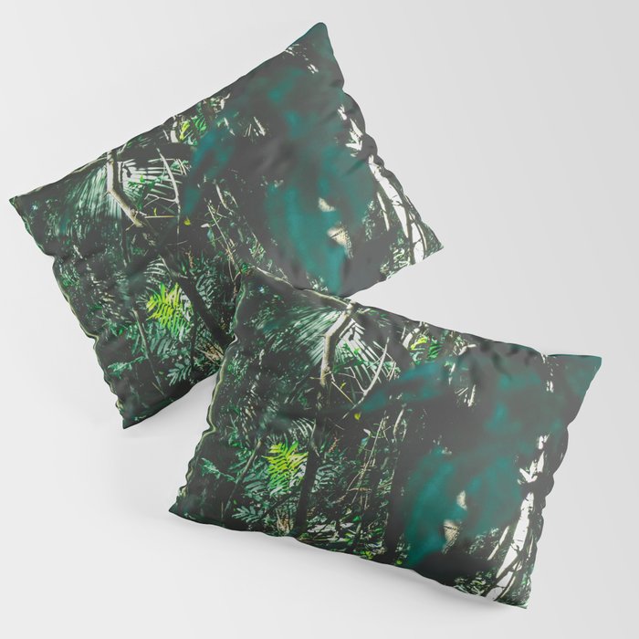 Brazil Photography - Rain Forest With Wet Green Leaves Pillow Sham