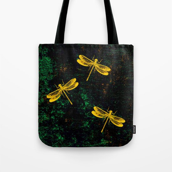 Golden Dragonflies Tote Bag
