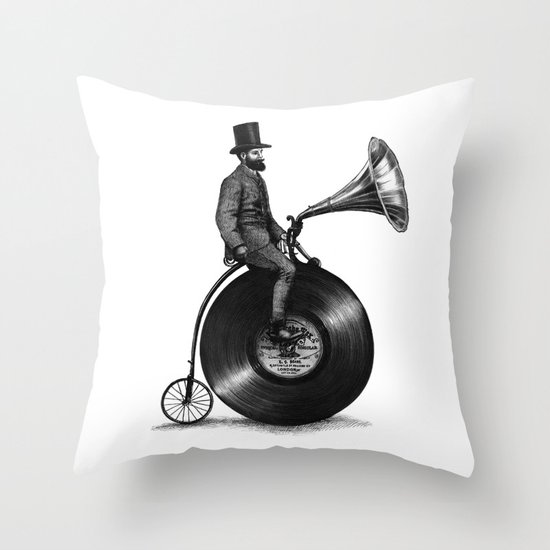 Music Man (monochrome option) Throw Pillow