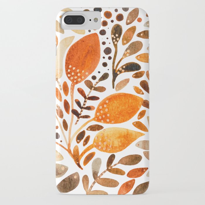 autumn watercolor leaves iphone case