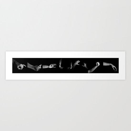 seven dealdy hands Art Print