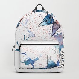 Sun Scape Backpack | Ink, Blackliner, Sun, Pink, Splatter, Rose, Painting, Pattern, Mountains, Watercolor 