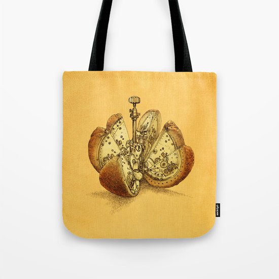 Steampunk Orange Tote Bag