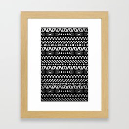 Tribal Print in Black and White Framed Art Print