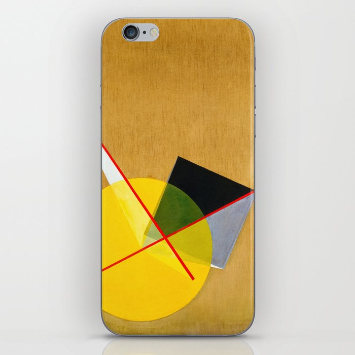 Yellow Circle and Black Square by Laszlo Moholy-Nagy iPhone Skin
