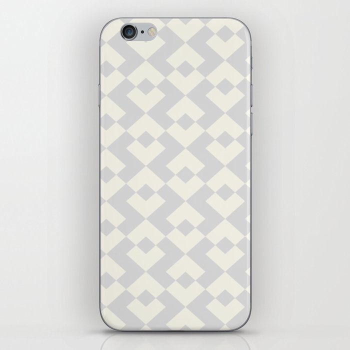 Pastel Silver Grey and White Abstract Retro Pattern iPhone Skin