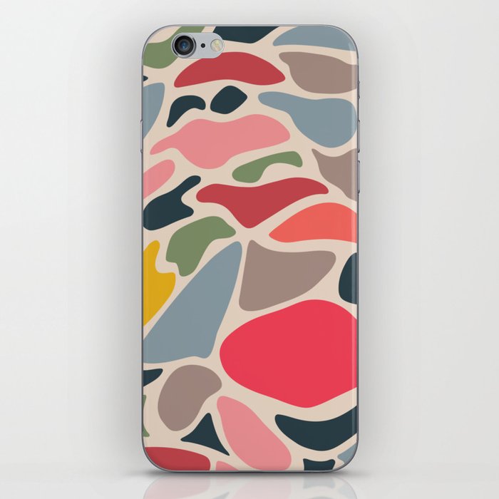 JUPITER Retro Mid-Century Modern Abstract with Big Red Spot in Vintage Colours iPhone Skin