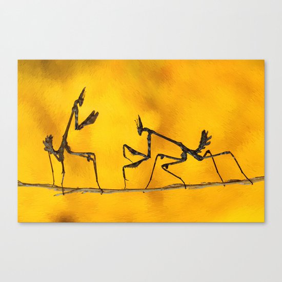 Praying Mantis vs Praying Mantis Canvas Print