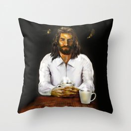 Coffee With Jesus Throw Pillow