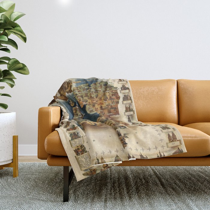 Map of Holland Throw Blanket
