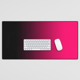 Modern Black and Bright Pink Ombre Desk Mat