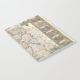 Vintage map of Wales Notebook