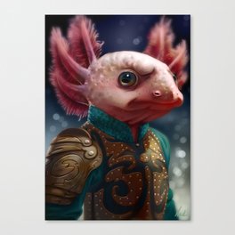 Axolotl warrior Canvas Print