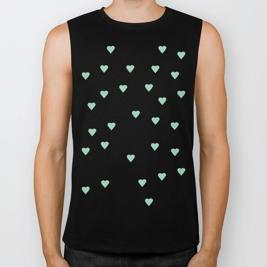 Pin Point Hearts Mint Biker Tank