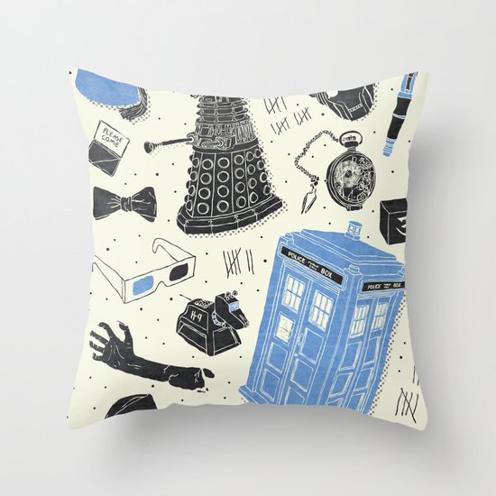 Artifacts: Doctor Who Throw Pillow
